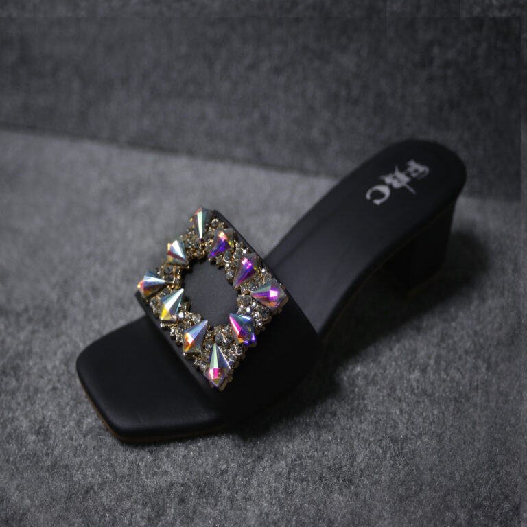 Black Noble Step Fancy Sandals