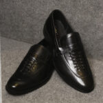 Elegant Black Leather Formal Loafers for Men - FBM 0028